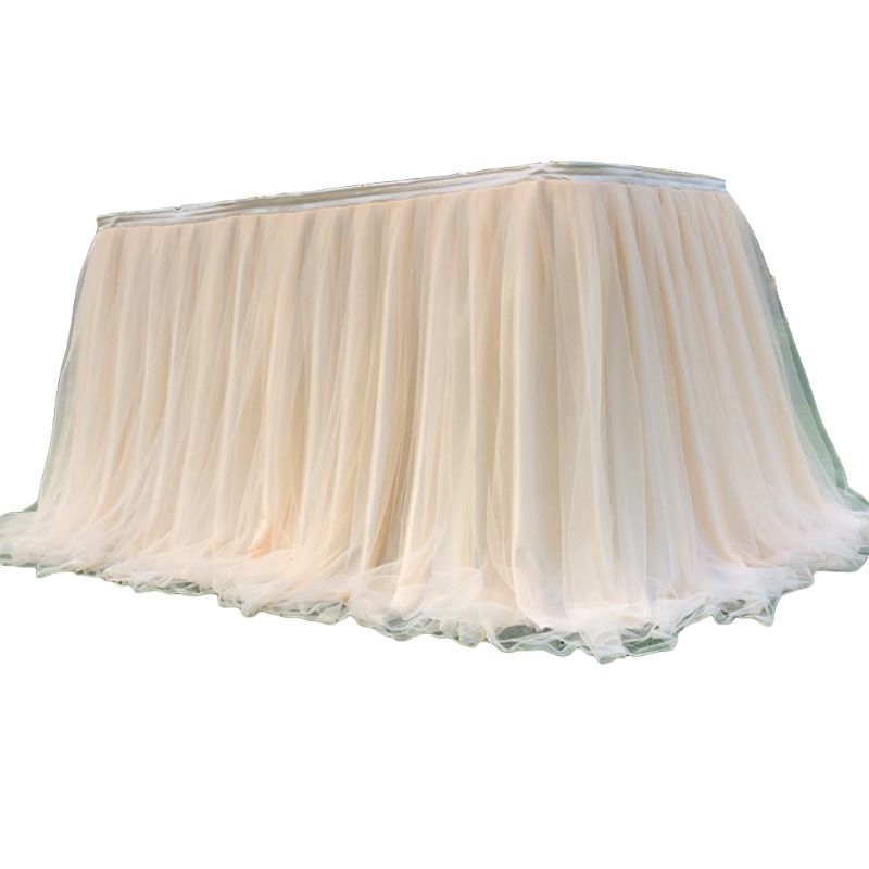 Mantel colorido de tul para mesa de recepción de postres decoración de falda para de boda, hogar, cumpleaños, material artesanal para falda de tutú: 11AG200891-CP