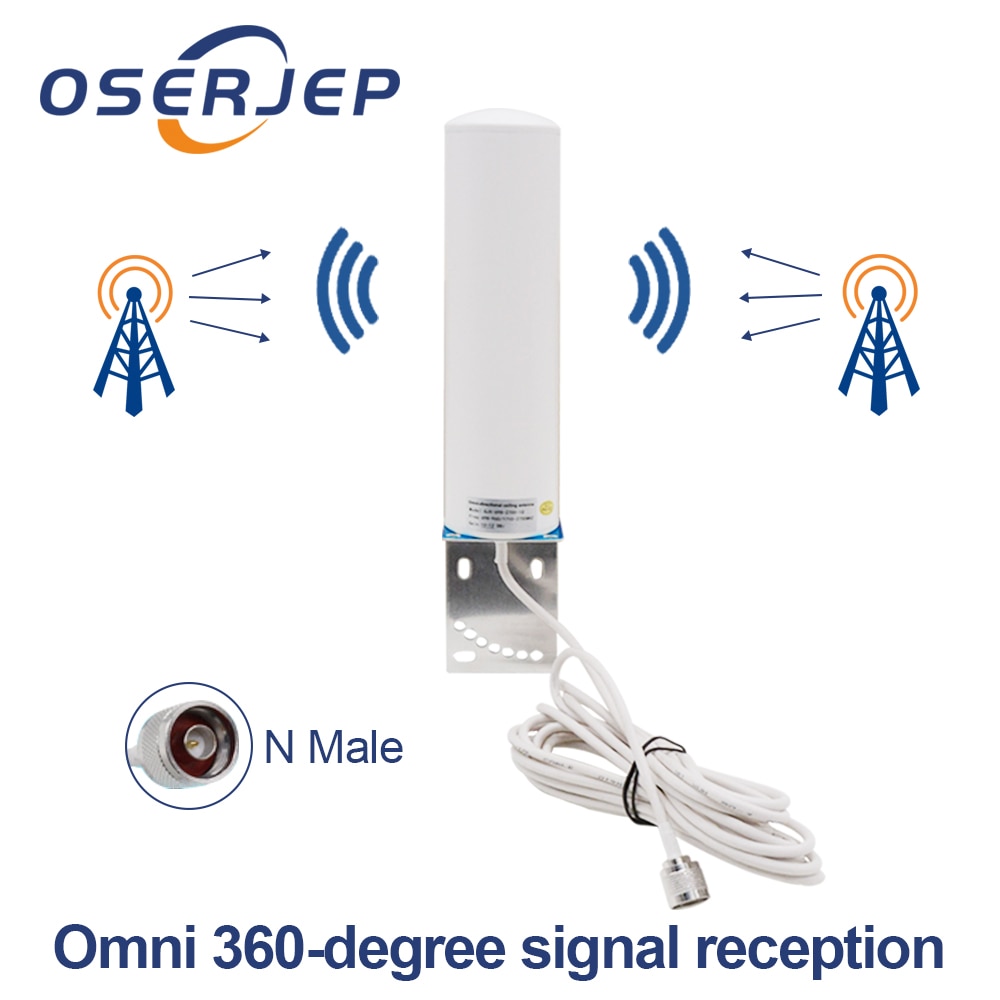 4g Lte Antenna 12dbi 2G 3g 900 1800 2100 GSM DCS Antenna Repeater External Internel Antenna 5M Outdoor Indoor Antenna N Female