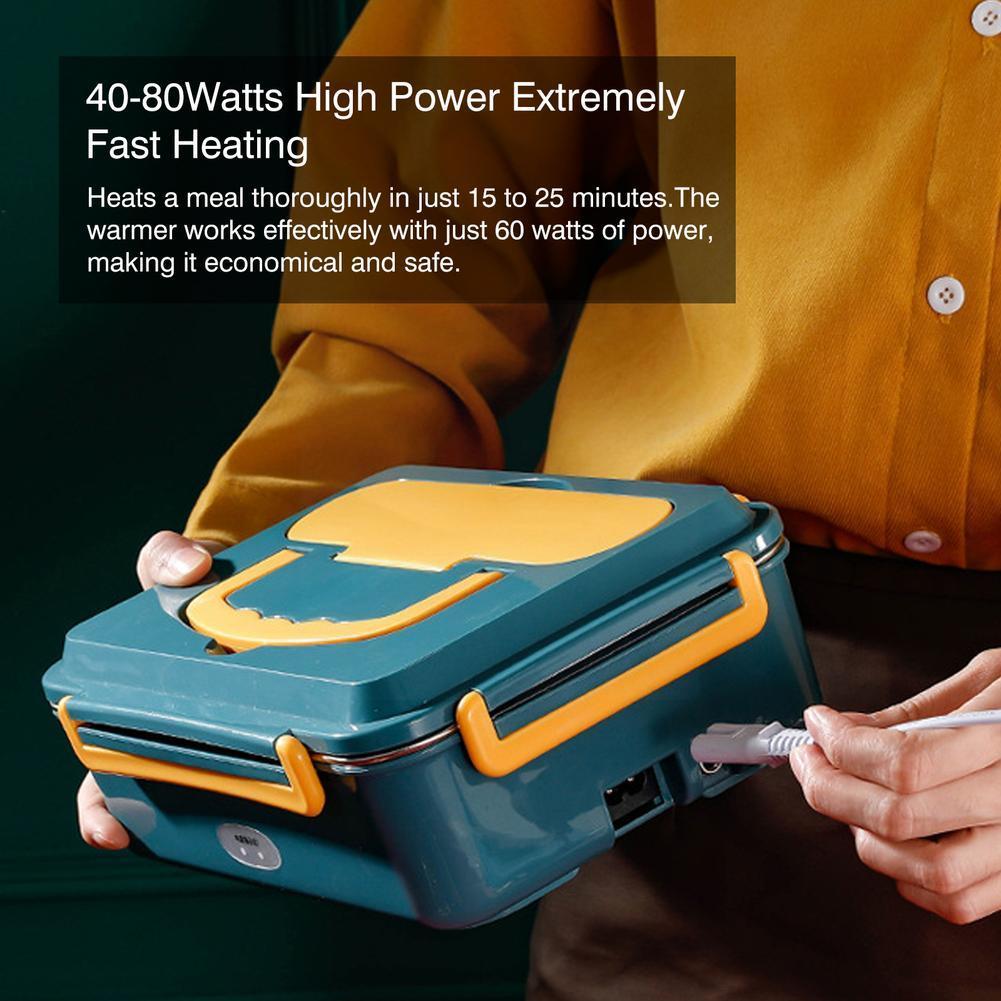 2 In1 Electric Heated Lunch Box 220V 110V 24V 12V Steel Food Heater Heating Container Food Warmer R7X7