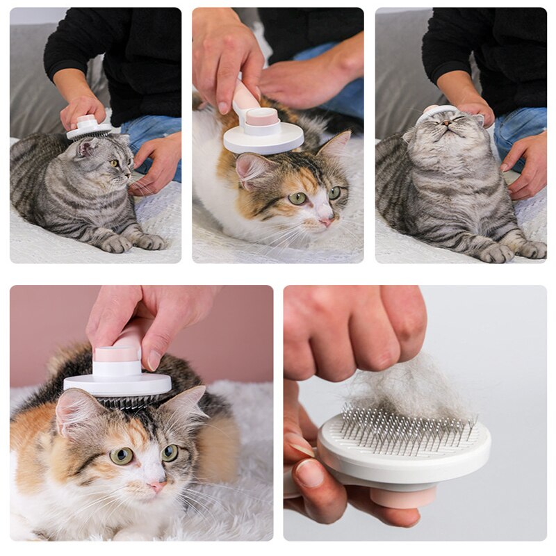 Kat Borstel Hond Kam Haar Verwijderen Huisdier Haar Kam Zelfreinigende Slicker Brush Voor Katten Honden Verwijdert Tangled Hair Beauty producten