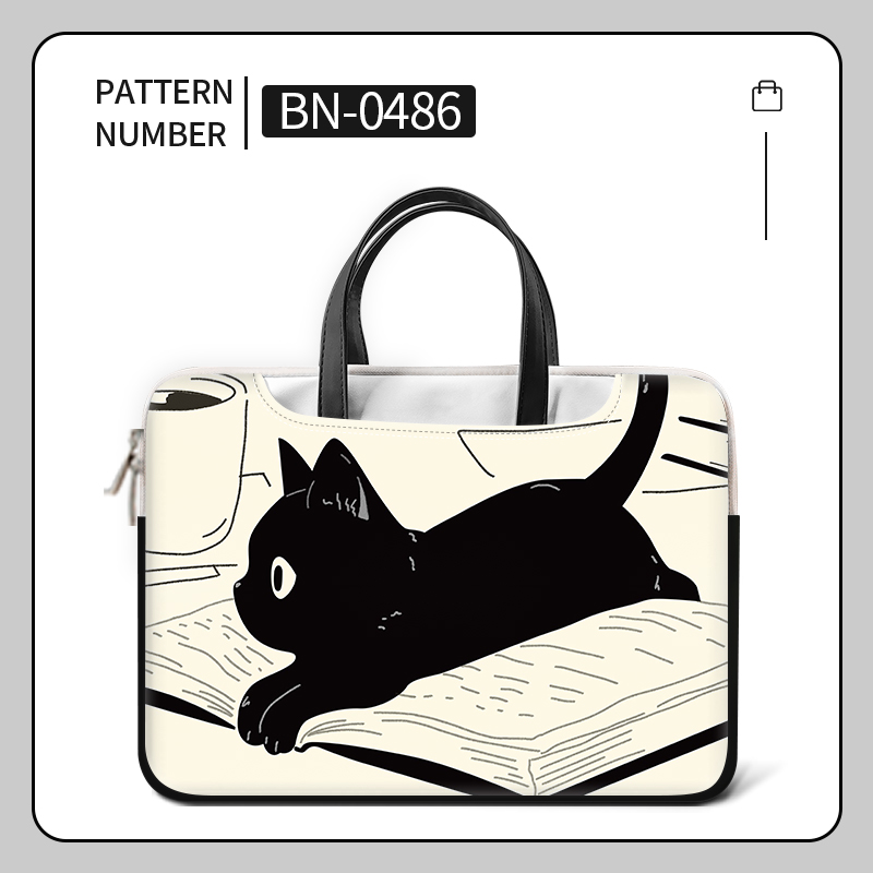 DIY PU Laptoptas Kat Cover Laptop Sleeve Handvat Tas 12 13 14 15 17 inch Voor Macbook/HP/Asus/Acer/Lenovo Draagtas Accessoires