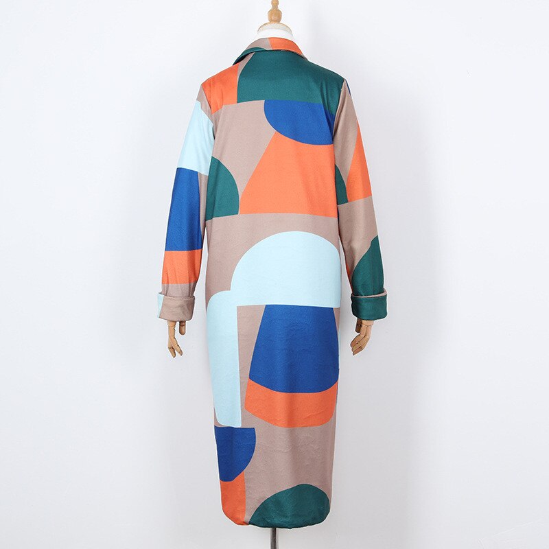 Patchwork Druck Schwangere Frau Langarm Jacke Mantel Frauen Herbst Winter warm Dicken Langen zur Seite fahren Mantel Weibliche Mantel