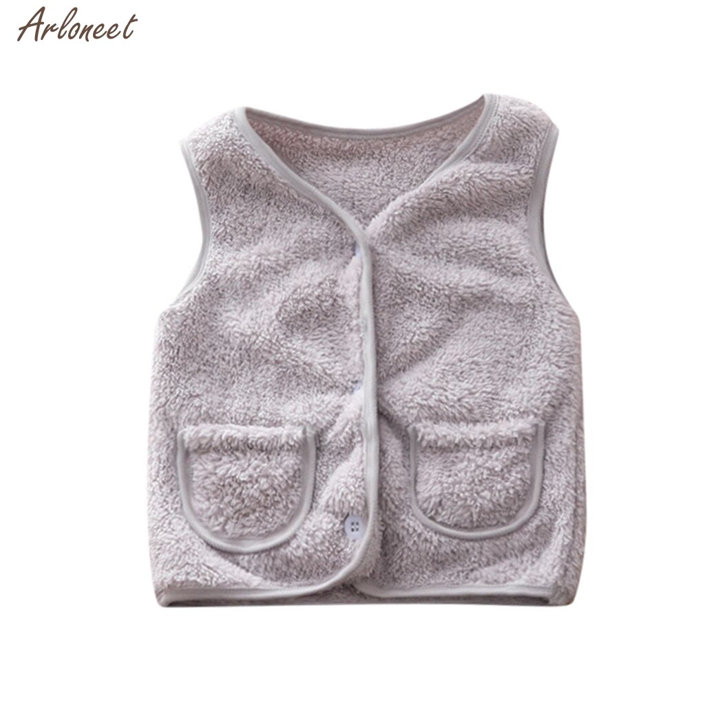 Baby Vest Peuter Baby Kids Jongens Meisjes Winter Warm Solid Jas Uitloper Kleding Vest Baby Jas jas: Gray / 4T
