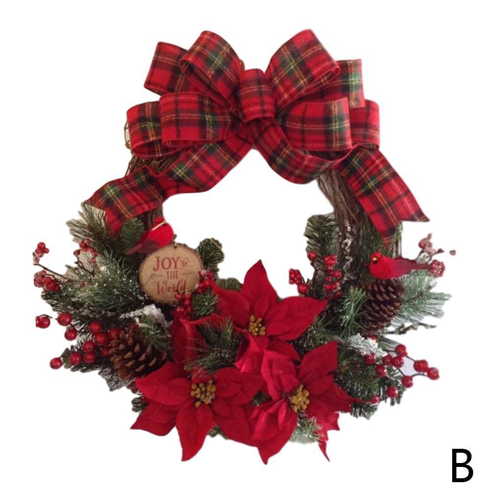 Guirnaldas navideñas artificiales para puerta, suministros decorativos para puerta, decoración colgante para fiestas y Navidad, F2S2