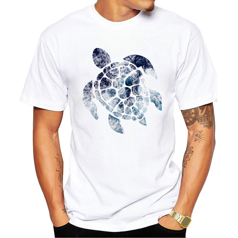 Summer Men's Ocean Sea Turtle 3D Printed T-Shirt Short Sleeve Popular Tops Novelty Tee plus size 4XL: M