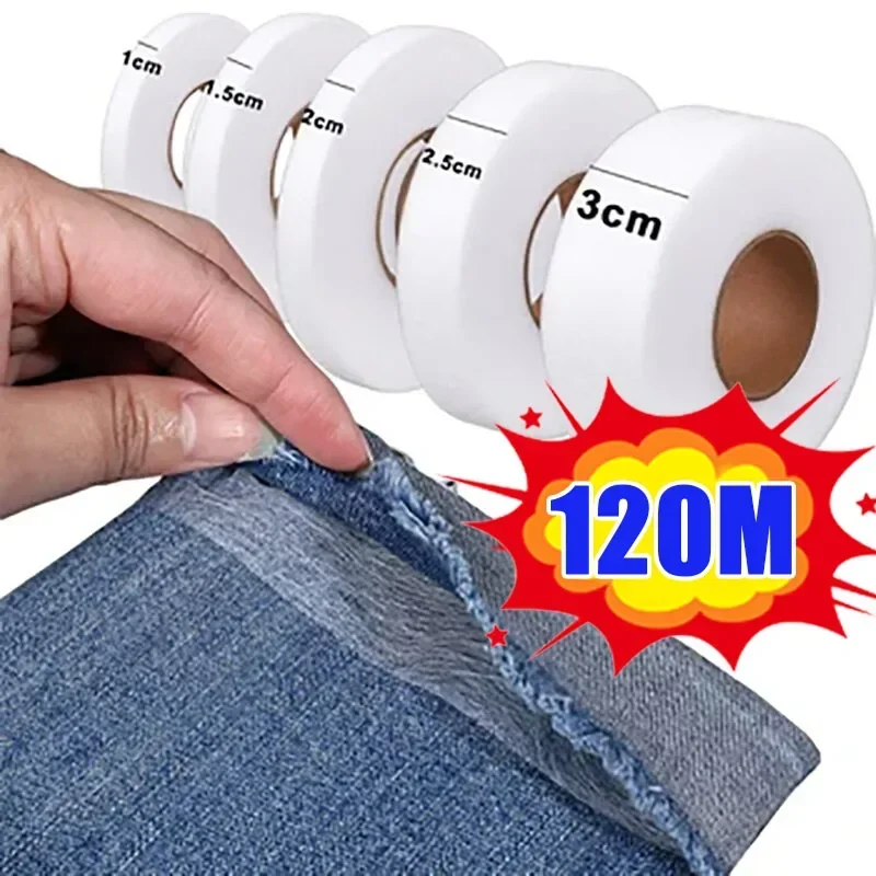 Doppelseitiges Vlies-Einlage-Klebeband zum Aufbügeln bin Saum, Klebebandkante zum Verkürzen von Reparaturhosen für Hüte, Kleidung, DIY, NäHenne, Basteln