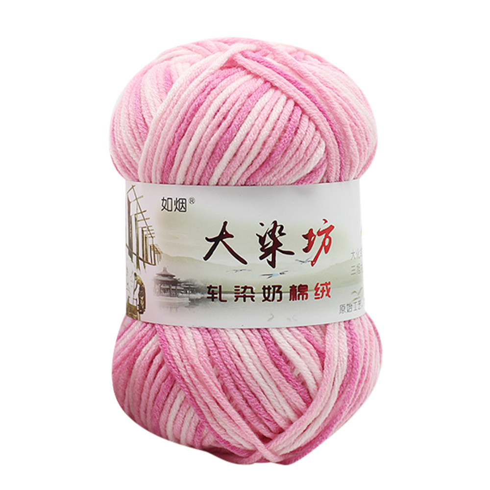 Soft Milk Cotton Wool Yarn For Knitting Children Hand Knitted Yarn DIY Knit Blanket Crochet Yarn Sweater: Army Green