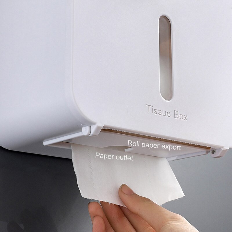 Baispo dobbeltlags tissueboks i toilet vægmonteret papirholder drænbar servietholder wc organizer badeværelsestilbehør sæt