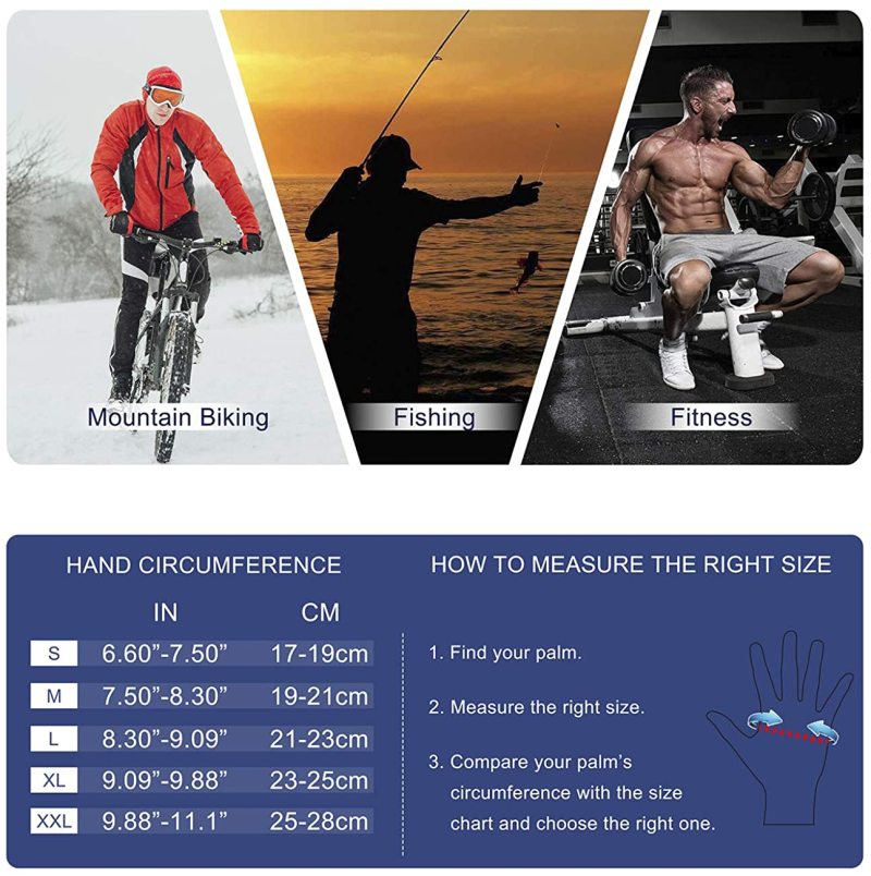 Guantes de invierno para hombre y mujer, manoplas cálidas para pantalla táctil, para correr, ciclismo, entrenamiento, bicicleta y fútbol