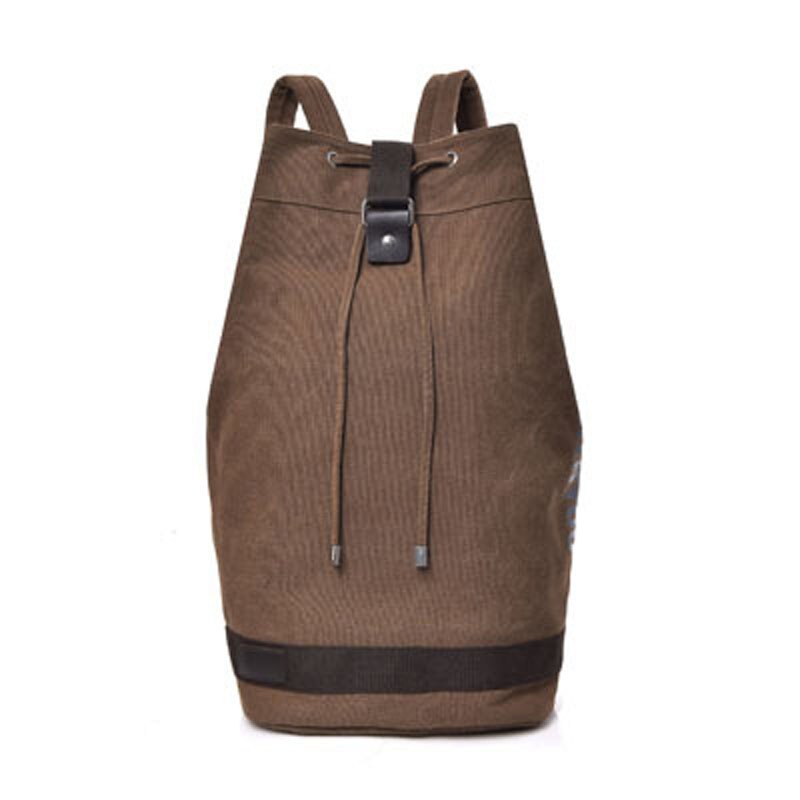 Large Travel Green Backpack Mountaineering Backpack Men Canvas Bucket Shoulder Bags Male Canvas Backpacks Mochila XA55ZC: Brown / L 55cmx27cmx26cm