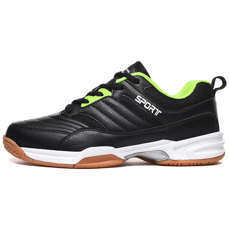 Men Badminton Sneakers Anti-Slippery Athletic Shoes Male Indoor Training Sport Tennis Sneakers Lightweight Badminton Shoes: Black / 11.5