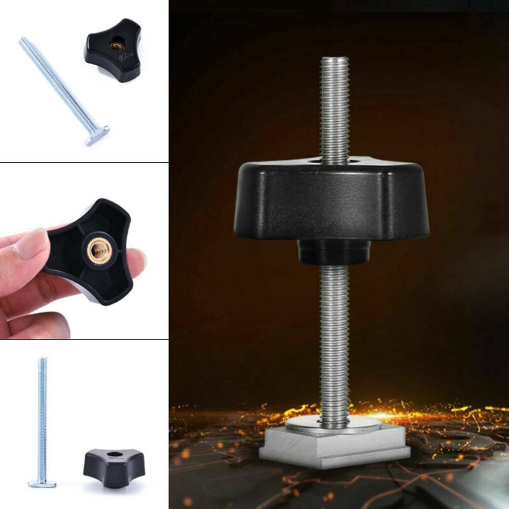 Metal T Track Metal Hold Down Block Clamp T-Slot T-Track Clamp Set Woodworking Tool for Router Table Nut & Bolt Sets#p30