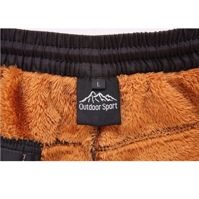 TRVLWEGO Men's Windproof And Thickened Warm Couple's Outdoor Trekking Pants Soft Shell Mountaineering Fleece Pants Women's Liner