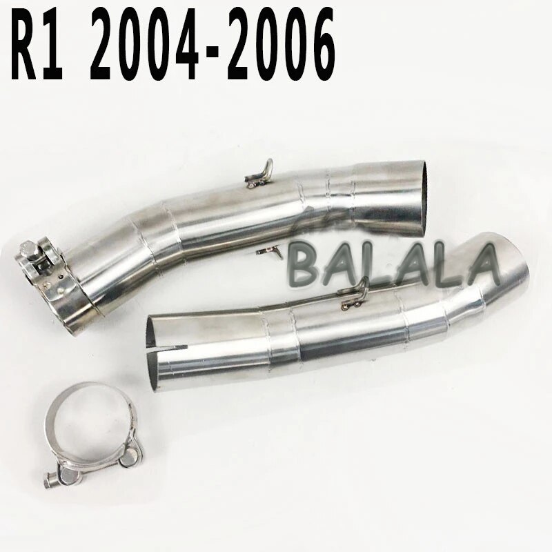 R1 de escape de la motocicleta de la mufla medio tubo de conexión para Yamaha YZF-R1 R1 2004, 2005, 2006, 2007, , , , , , , Año: 2004-2006
