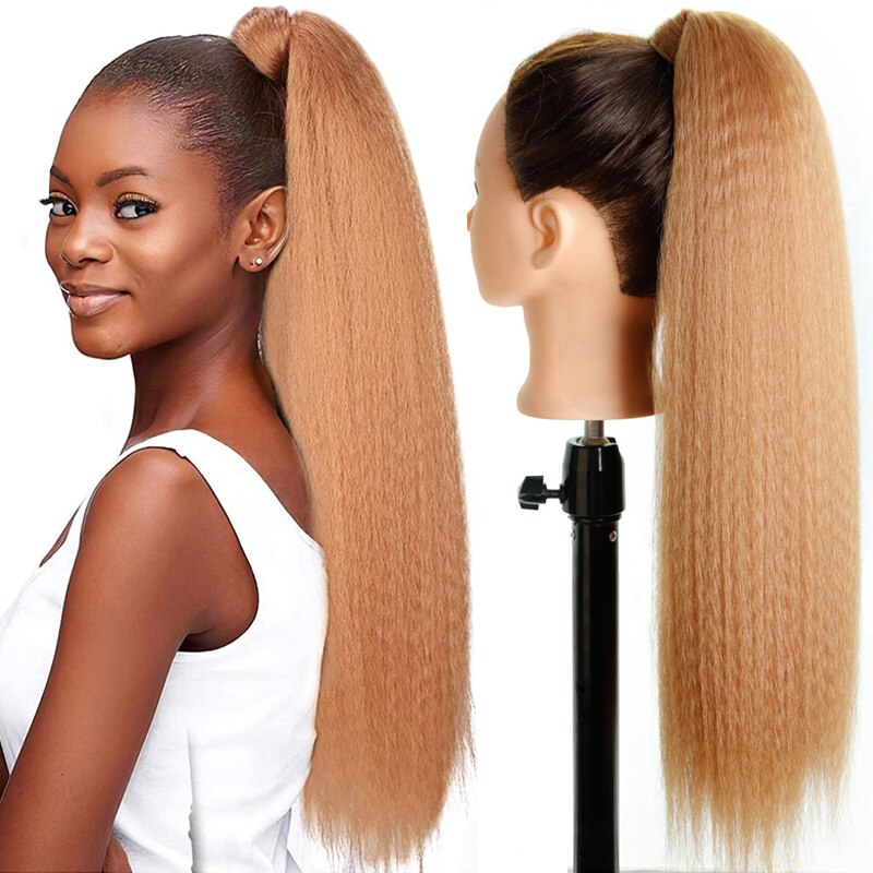 Lisi Meisje Afrikaanse Natuurlijke Synthetische Fluffy Overhead Paardenstaart Yaki Klittenband Clip Type Vaste Bundel Haar Natuurlijke Haarverlenging