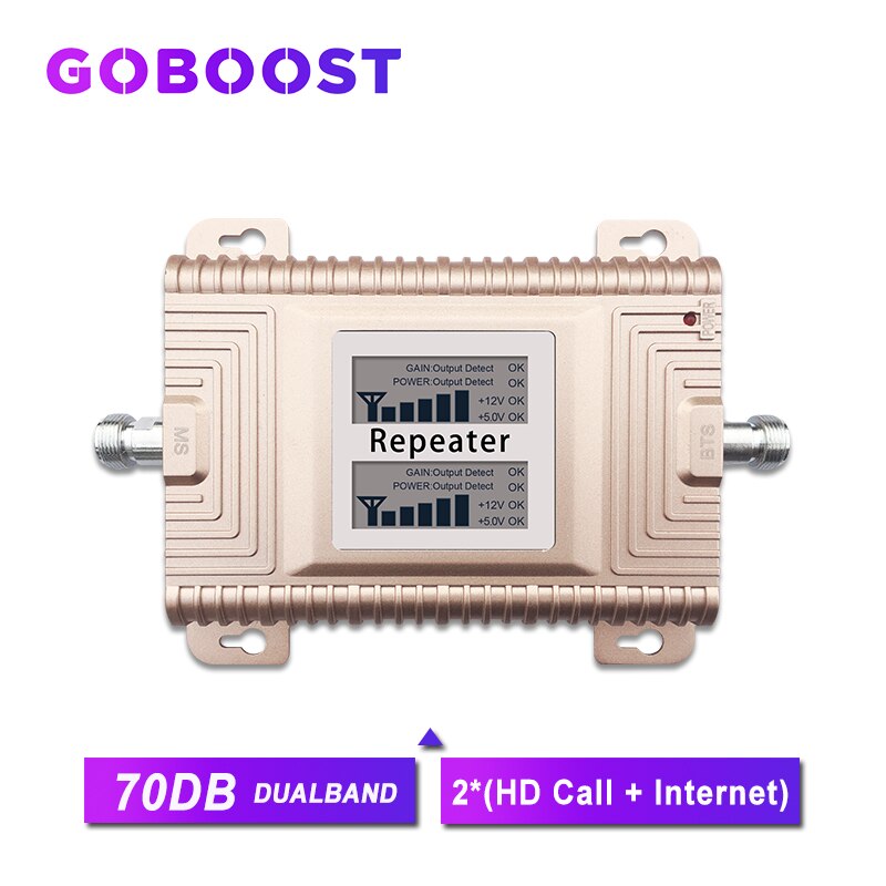 GOBOOST-amplificador de señal móvil, repetidor GSM 850 LTE 4g DCS 1900 AWS 2100 MHz, 70dB, 3g CDMA 900 piezas 1800 GSM 2g 3g 1700