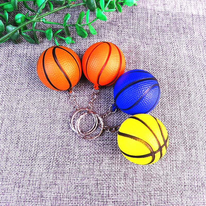 Sports Basketball Model Ball Toys PU Soft Basketball Small Football Rugby Baseball Love Keychain Pendant