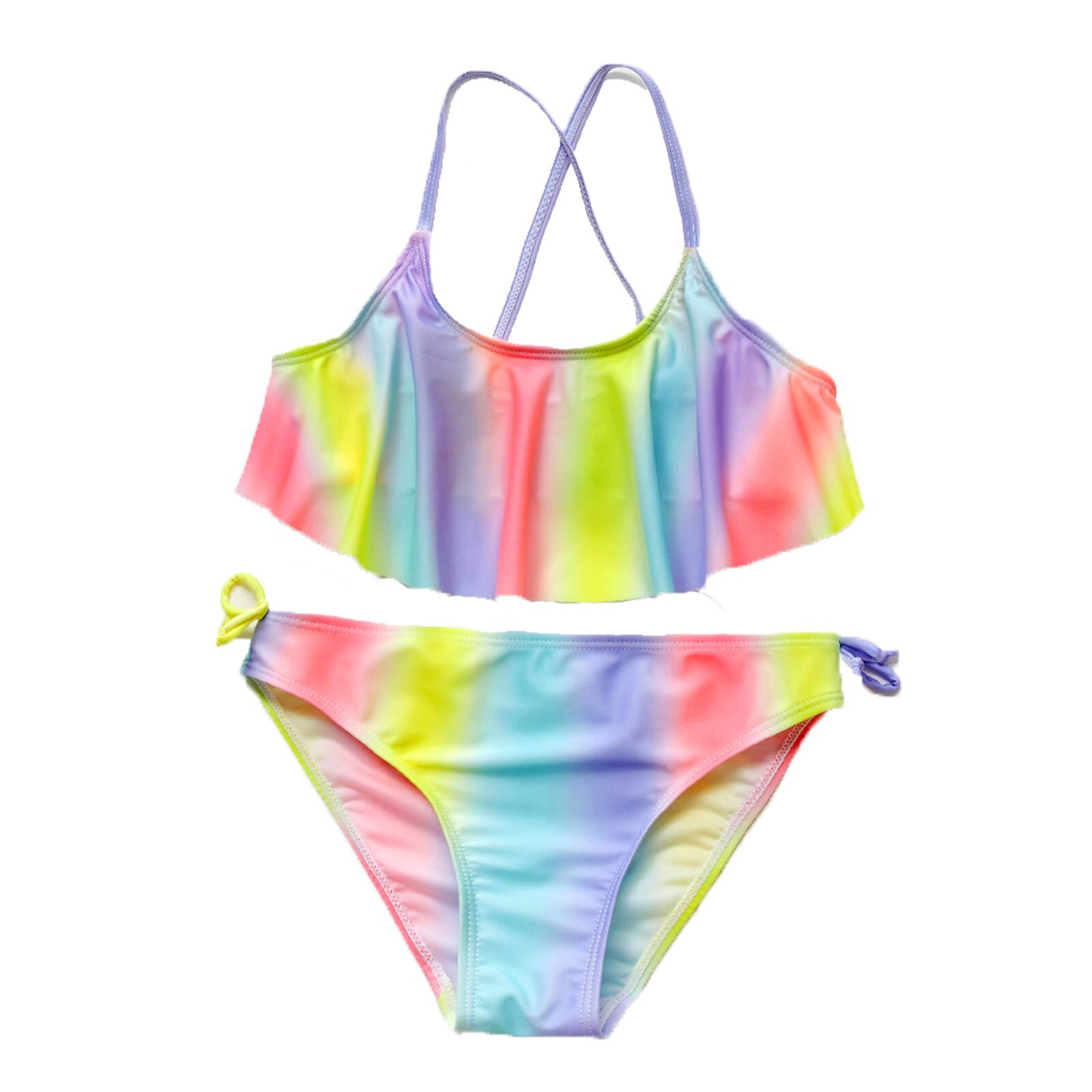 Maillot De Bain Fille Tie-dye Harry Bear - Multicolore Avec Broderie Pailletée Dorée