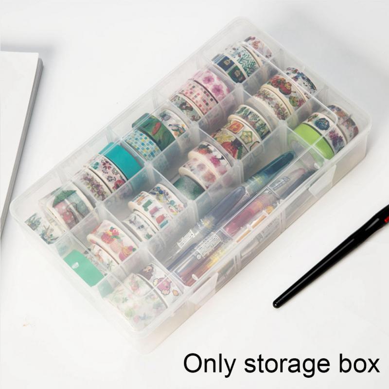 15 Grids Organizer Transparent DIY Detachable Office Stationery Storage Box Learning Art Supplies Washi Tape Crafts Plastic