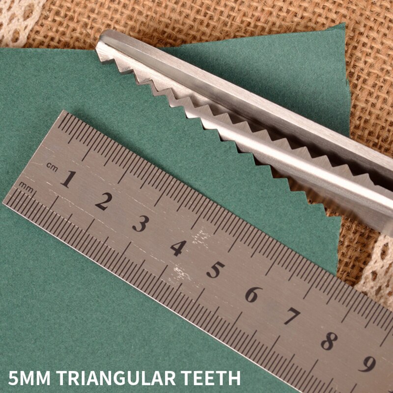 Stainless Steel Crafts Dressmaking Zig Zag Cut Scissors Sewing Scissors Fabric Pinking Shears Handled: Triangle 5mm