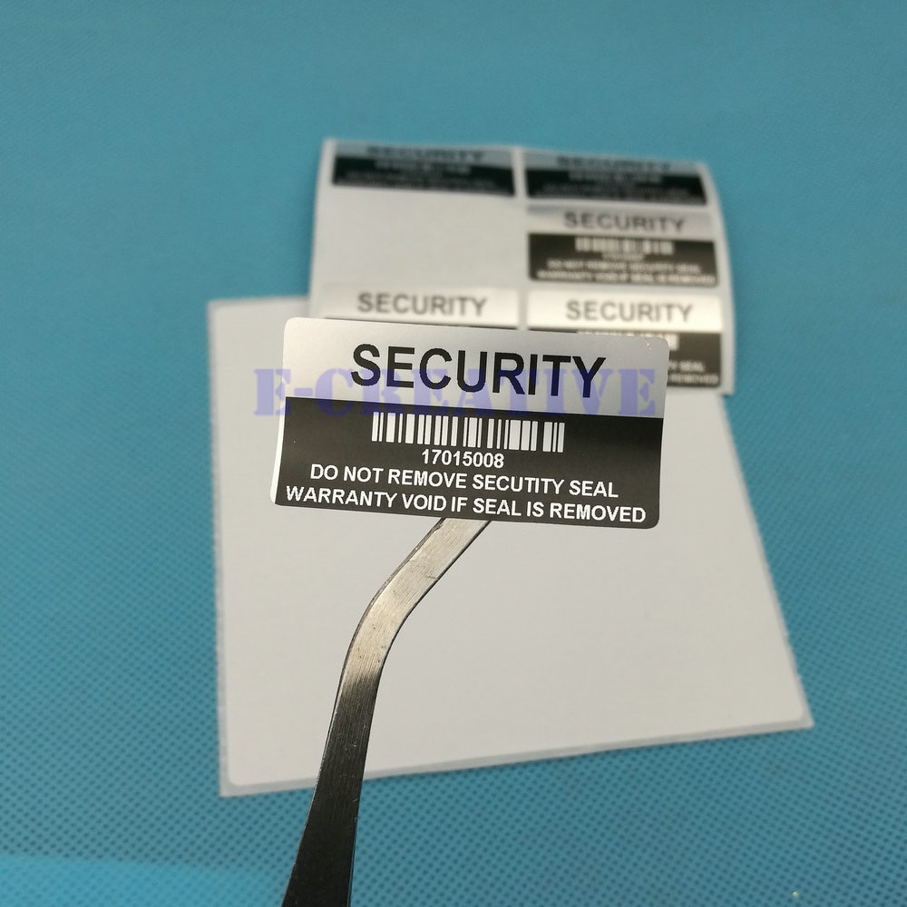 100 x Zilver LEEGTE Security Verwijderd Verzegelde Garantie Sticker Serienummer