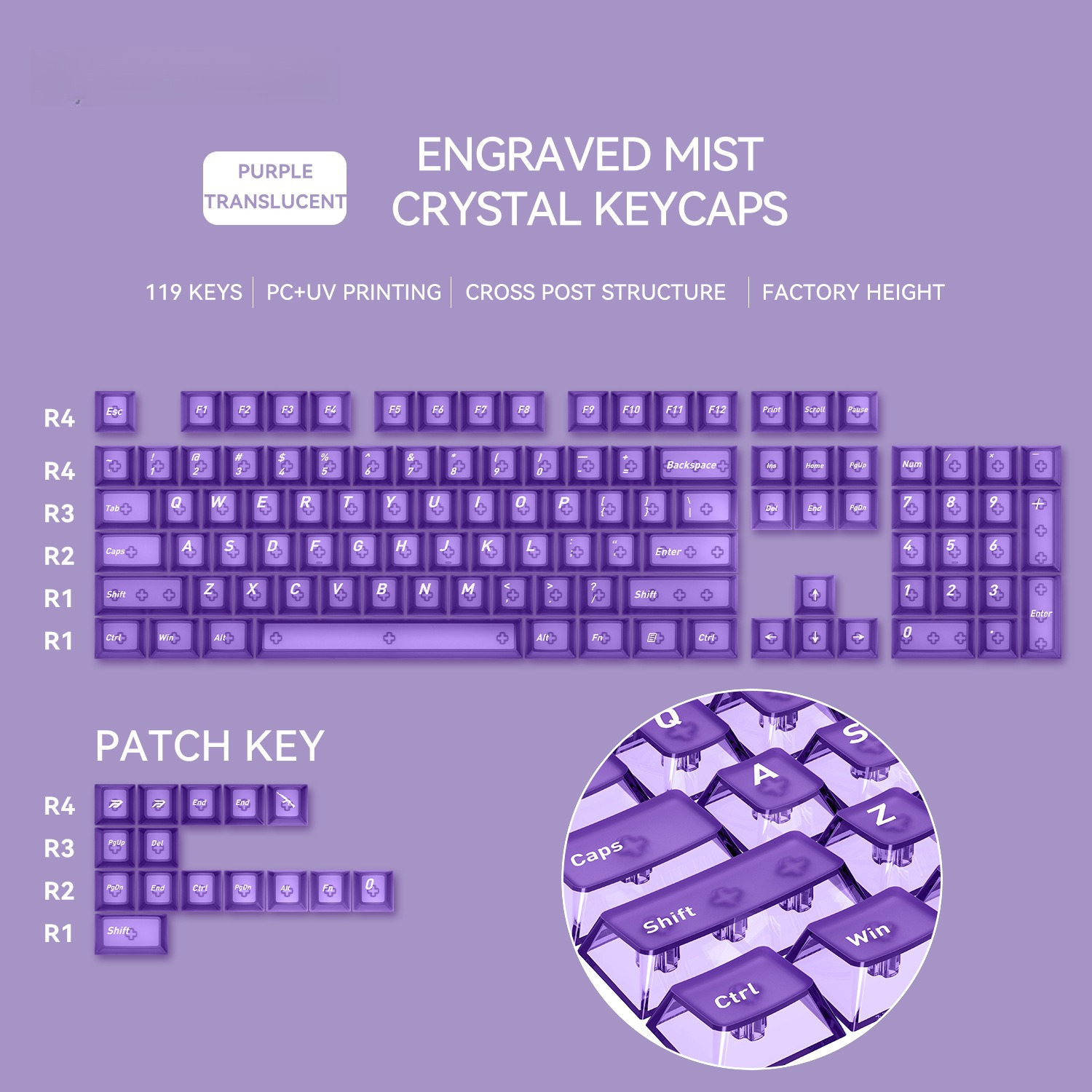 Front Matte Finish Keycaps Sides Translucent Cherry Profile PC Keycaps for Gaming Mechanical Keyboard Key Caps Custom Keyboard: DARK GRAY