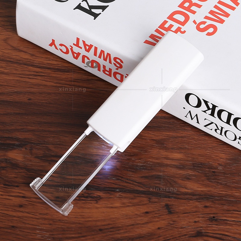 Pull-Out Led Light Verlichte Pocket Draagbare Kaart Acryl Optische Lens Vierkante High-Definition Pocket Vergrootglas