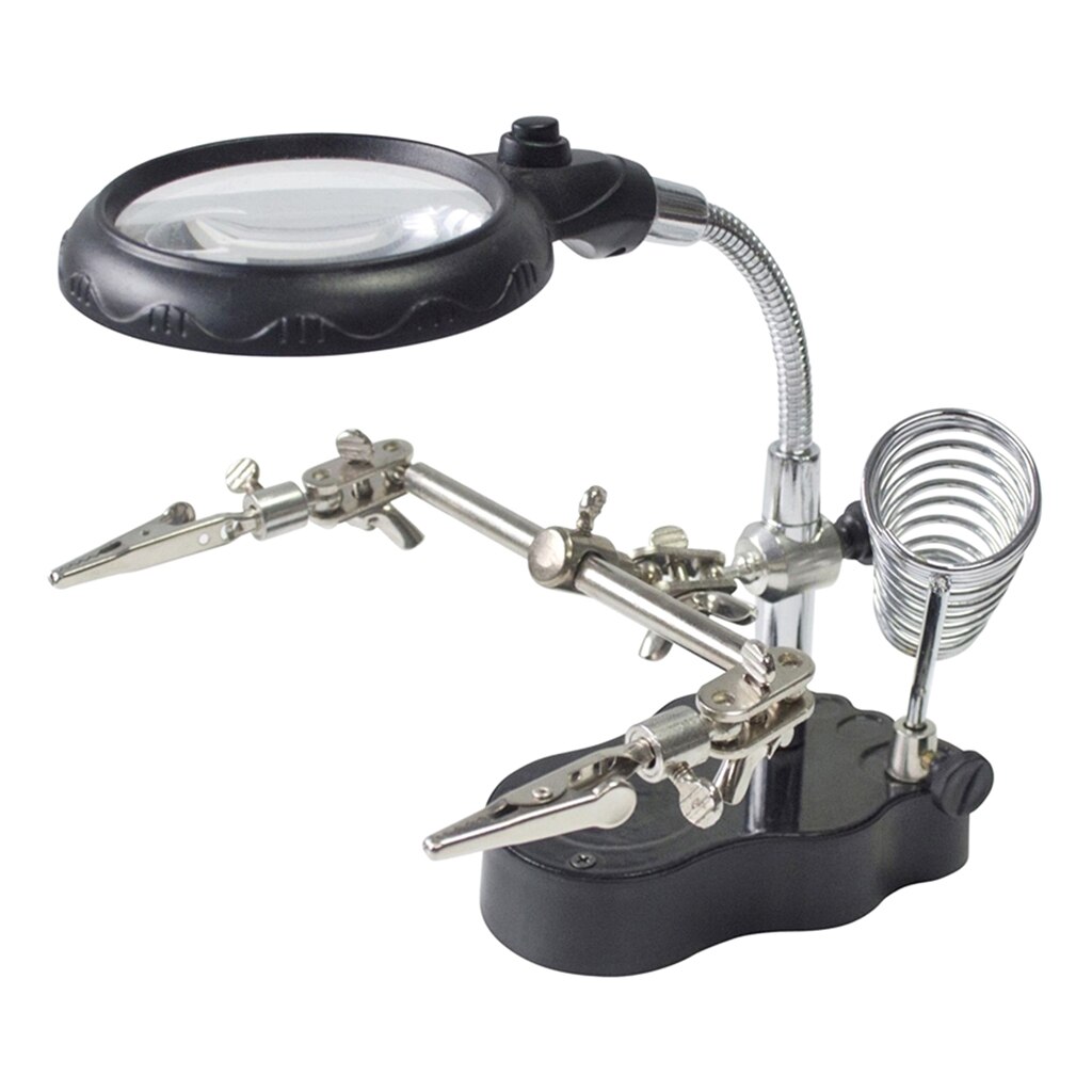 LED Helping Hands Soldering Stations Magnifier LED Lighted Soldering Stand