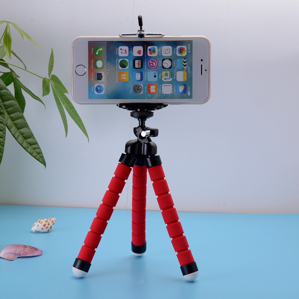Octopus Statief Telefoon Houder Flexibele Stand Voor iPhone X 8 7 Mobiele Telefoon Houder Voor Samsung Galaxy S9 S8 Plus camera Stand: Red