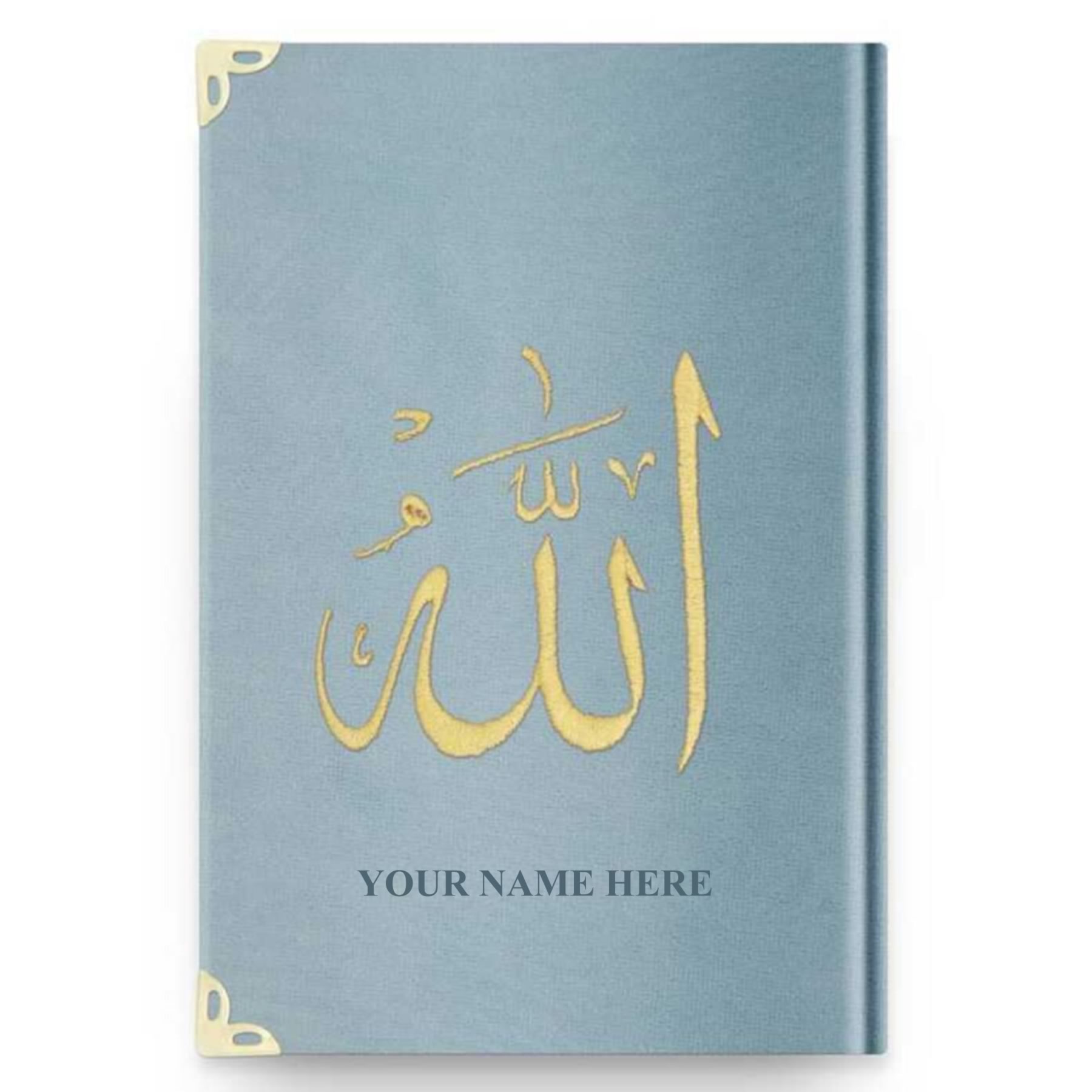 Charity broadcasts custom blue velvet cover holy quran large pocket size embroidered gilt sealed holy bible Lord KF0293: 2