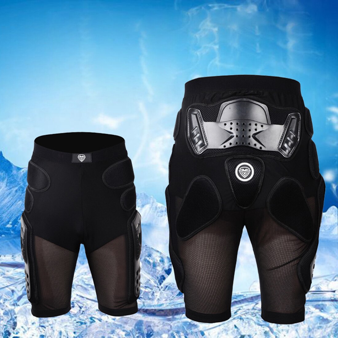 Radfahren Motorrad Rügestochen Hosen Getriebe Hüfte Pad Moto-Cross aus-Straße skaten Ski Rügestochen kurze Hose-Schwarz L XL XXL