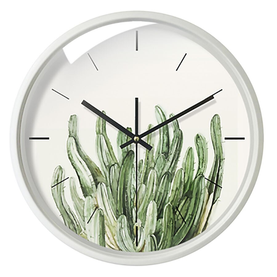 Wall Clock Antique Green Plant Digital Clock Quartz Wall Watches Home Decor Study Horloge Silent Clock W