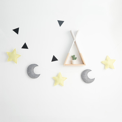 5 pièces étoiles tente corde suspendue chambre lit décoration pendentif nordique mur enfants chambre photographie jouet enfants noël accolade: Satire jaune