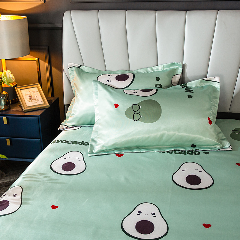 Verano Cool Sleeping Bed sábana 230x250cm aguacate impreso suave transpirable cama Mat colchones cubierta para adultos niños w/2 funda de almohada