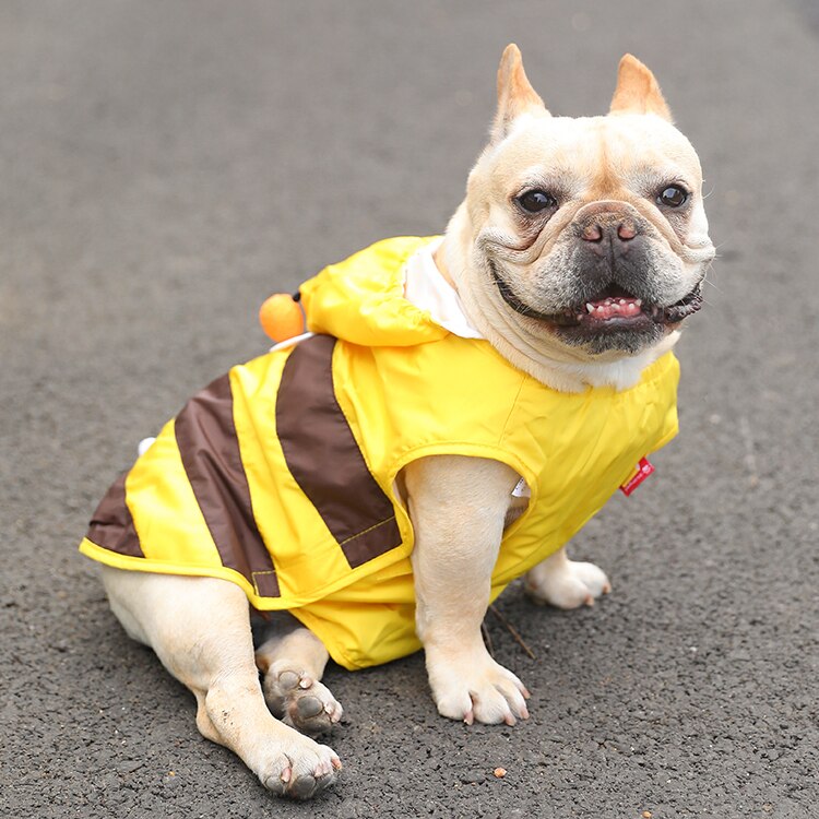 Pet Dog Raincoat Pug French Bulldog Clothes Waterproof Clothing for Dog Rain Jacket Poodle Bichon Schnauzer Welsh Corgi Raincoat: YELLOW / S
