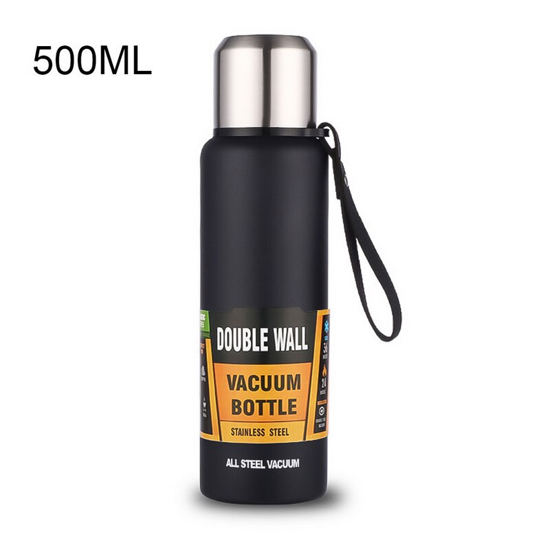 Gobelet isolé portatif de fiole de vide d'acier inoxydable de grande capacité avec la bouteille thermique de corde 500/700/1000/1500ml: 750ml / blue