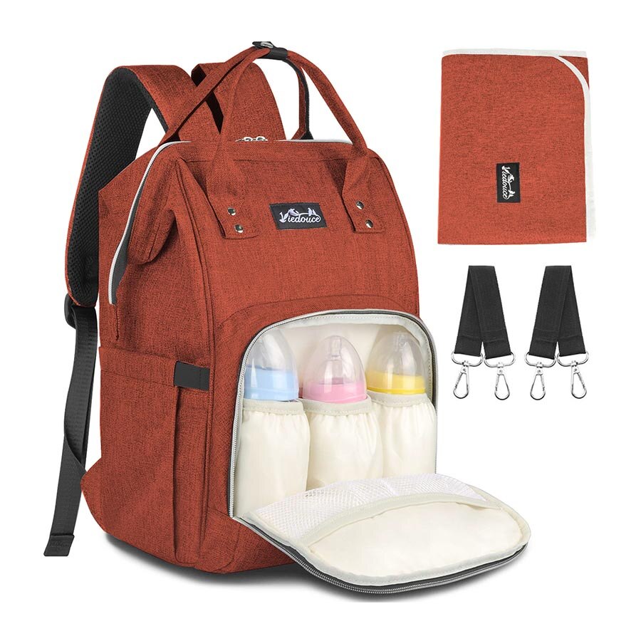 Viedouce thermal insulated school lunch bag travel usb diaper kid men women office lunch cooler box bag for women men kids lunch: Diaper bag orange