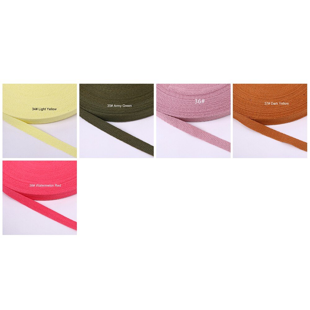50 Yards/Roll 20mm Cotton Ribbon Herringbone Twill Bias Binding Tape For Bag Clothing Strap Handmade Garment Sewing 37 Colors