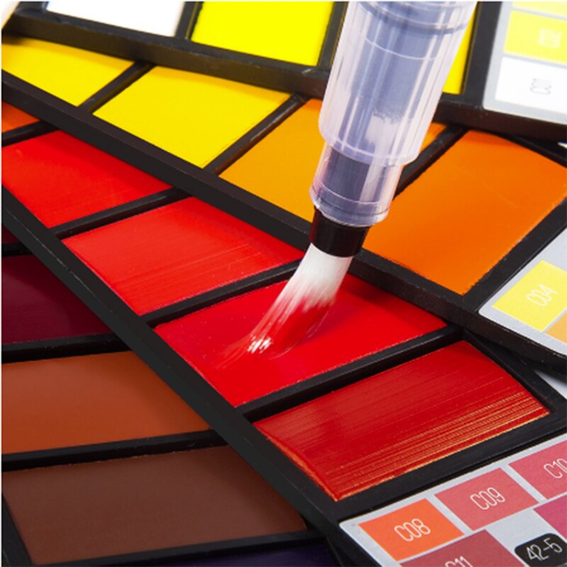 18/25/33/42 solid akvarel maling sæt med vandbørste pen foldbar rejse vand farve pigment til tegning