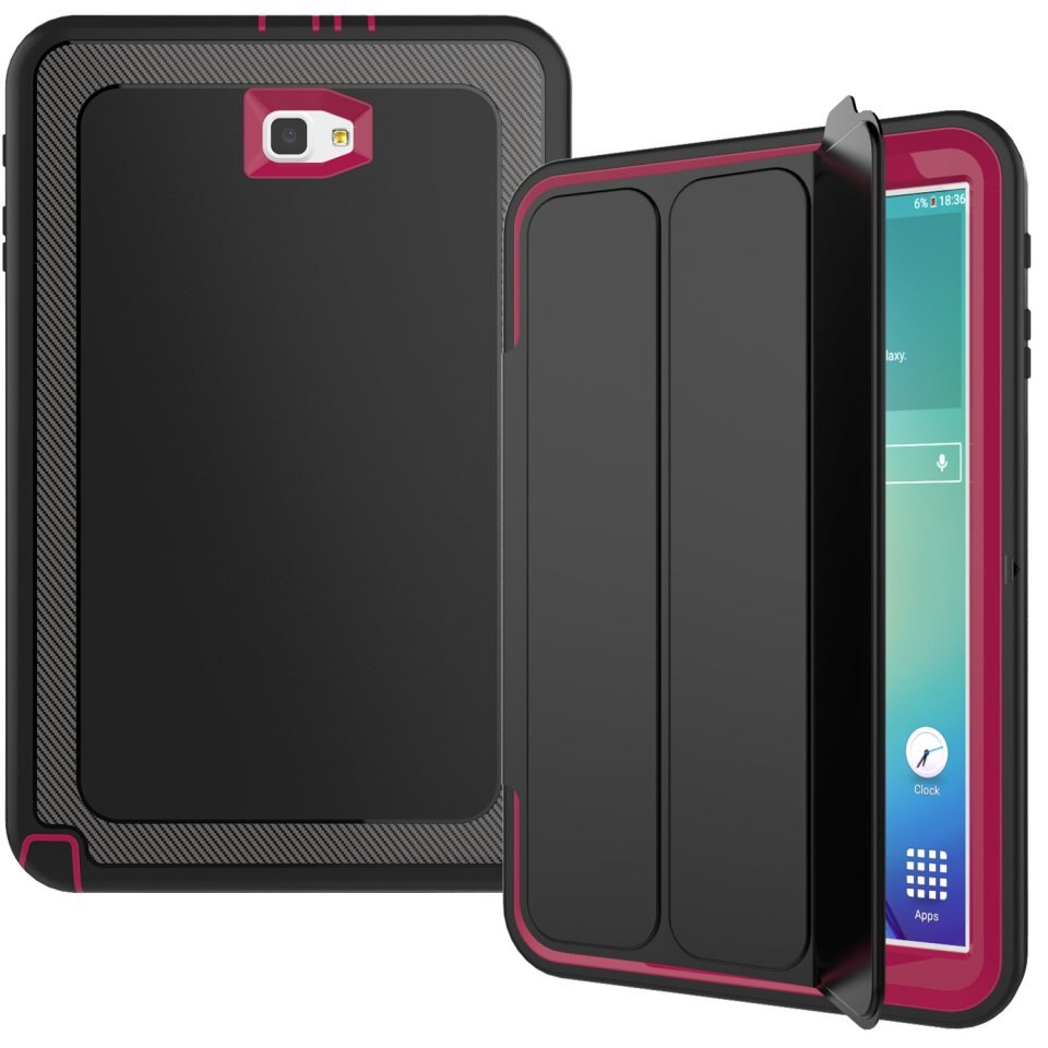 Magnético inteligente para automóbil dormir despierto funda para Samsung Galaxy Tab un A6 10,1 T580 T585 T585N SM-T580 SM-T585 SM-T580N cubierta: Hot pink