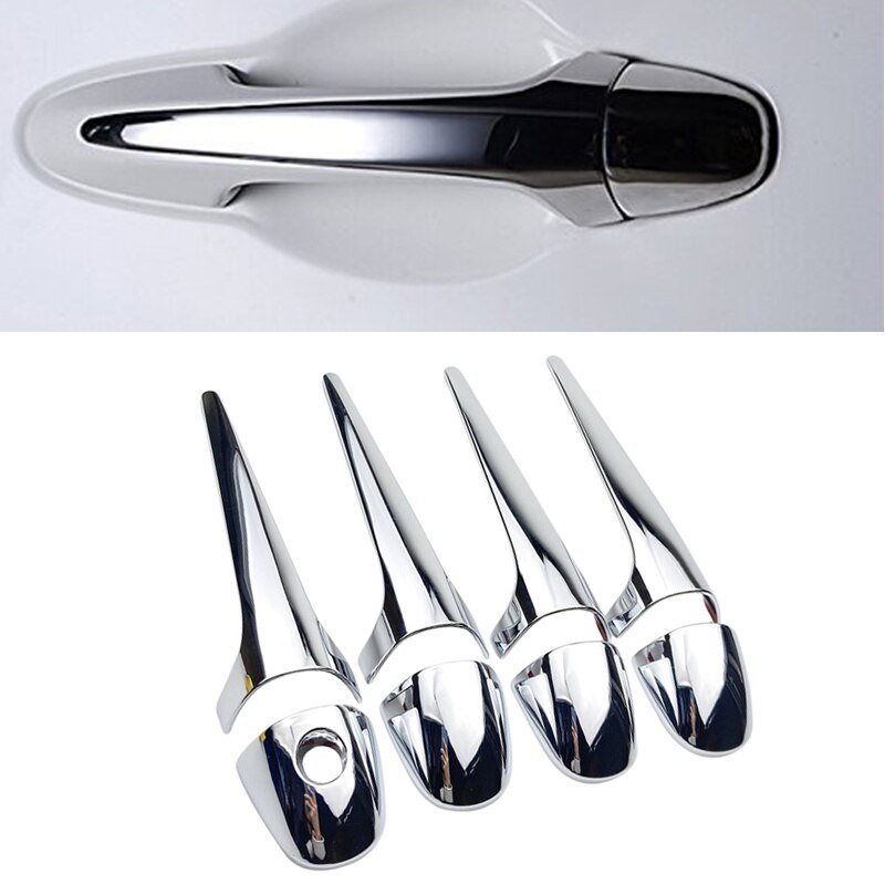 8 sztuk chrom zewnątrz drzwi osłona klamki wykończenia dla Toyota RAV4 RAV 4 2013 2014 2015 2016 2017 2018 akcesoria samochodowe robić stylizacji naklejki