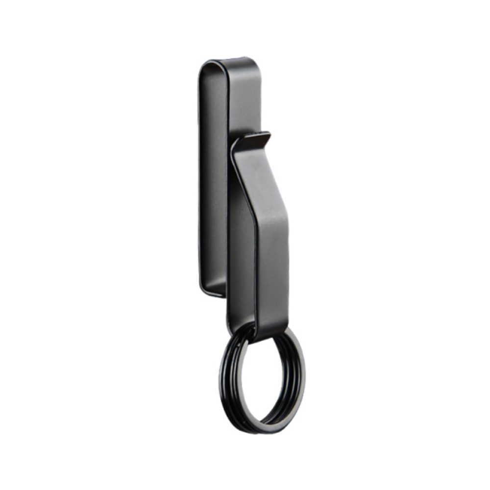 Stainless Steel Large Size Car Key Holder for Men Outdoor Belt Clip Keychain Accessory for Key Jackets And Key Fobs: WHITE