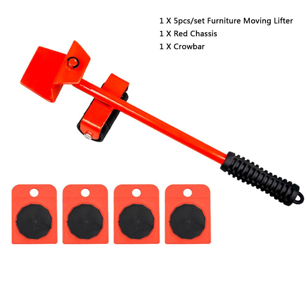 Furniture Mover set Heavy Duty Furniture Lifter Transport Tool 4 Move Roller 1 Wheel Bar for Lifting Moving Furniture Helper Mov: A