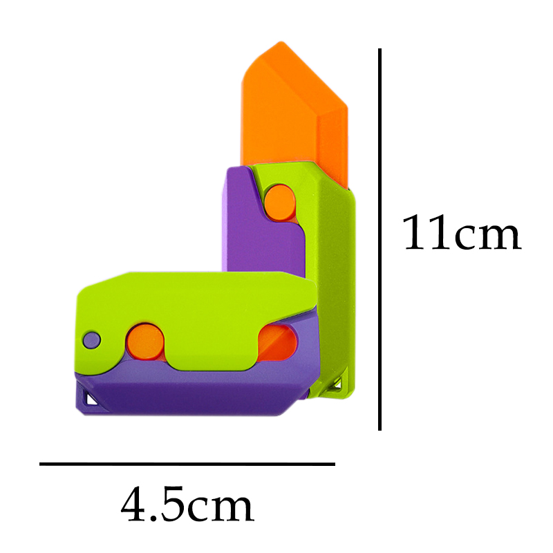 Cuchillo de gravedad de zanahoria 3D, juguetes antiestrés para niños, tarjeta de empuje de descompresión, juguete pequeño, cuchillo de zanahoria de plástico con impresión 3D, triangulación de envíos