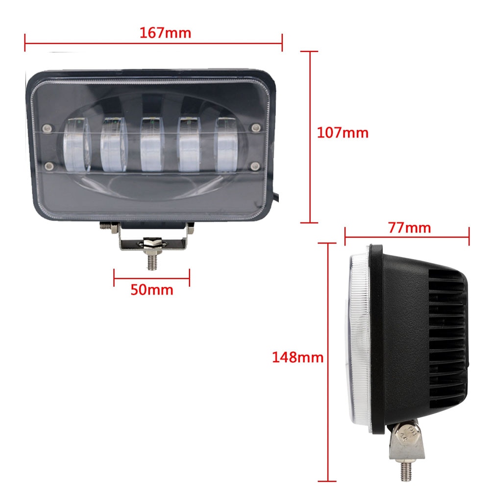 Marloo car-sytling arbejdslys bar 12v 24v arbejdslampe 50w 6 tommer bil led lampe til offroad suv 4wd båd traktor motorcykel forlygte