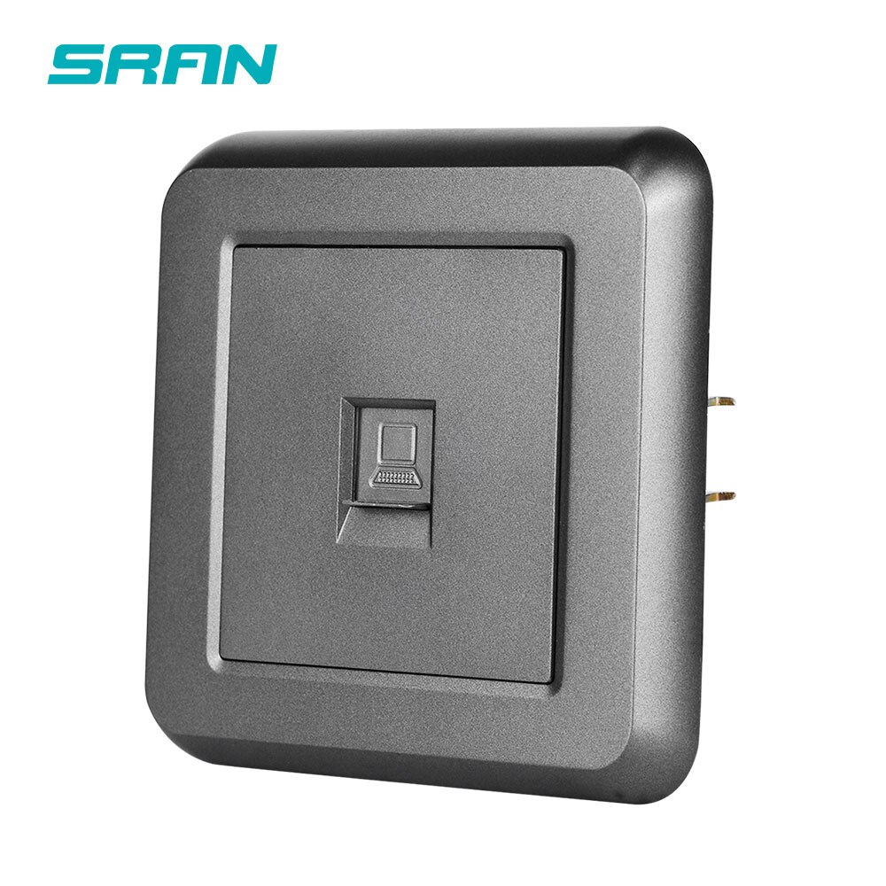 SRAN RJ45 socket,white flame retardant PC panel 82mm*82mm household internet interface socket