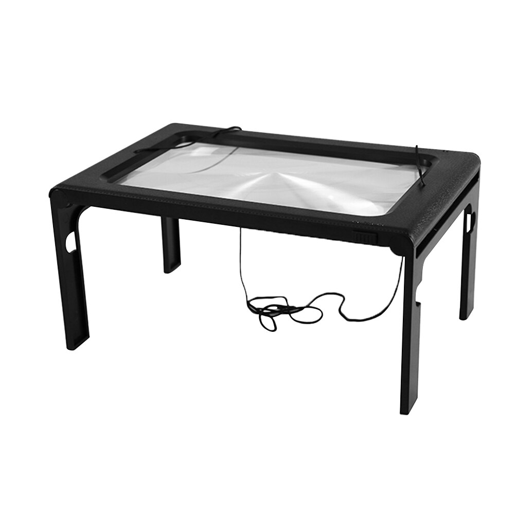 Usb Verlichte Tafel Vergrootglas Desk Type Reading Loupe Vergrootglas Voeten Intrekbare Screen Magnify Gereedschap Met 6 Led Verlichting