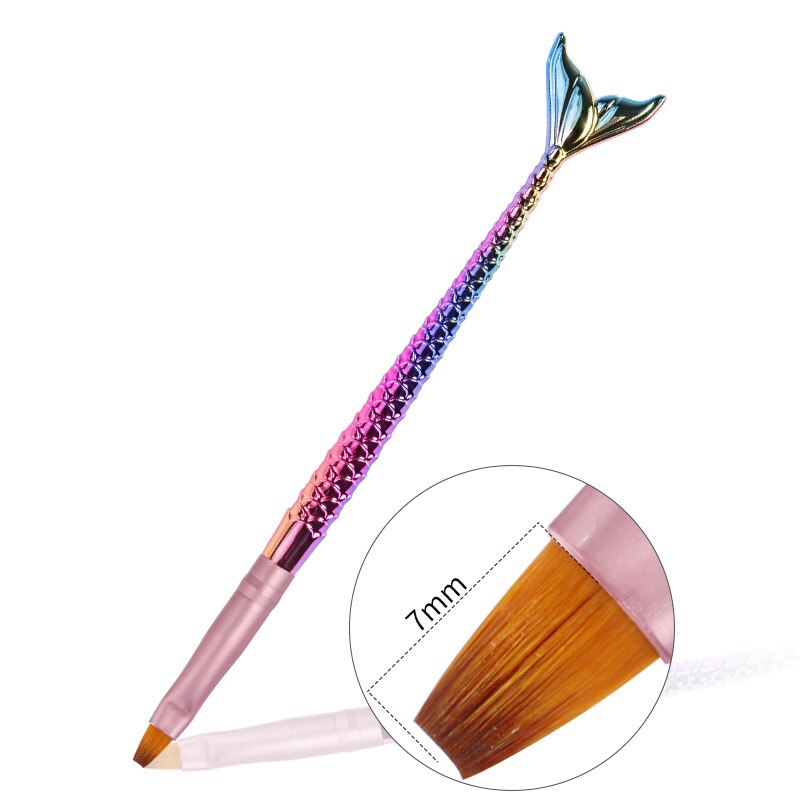 Gradiënt Mermaid Pen Nail Geschilderd Pen Kristal Pen Fototherapie Pen Zaagtand Schilderen Pen 5 Sets Nail Gereedschap