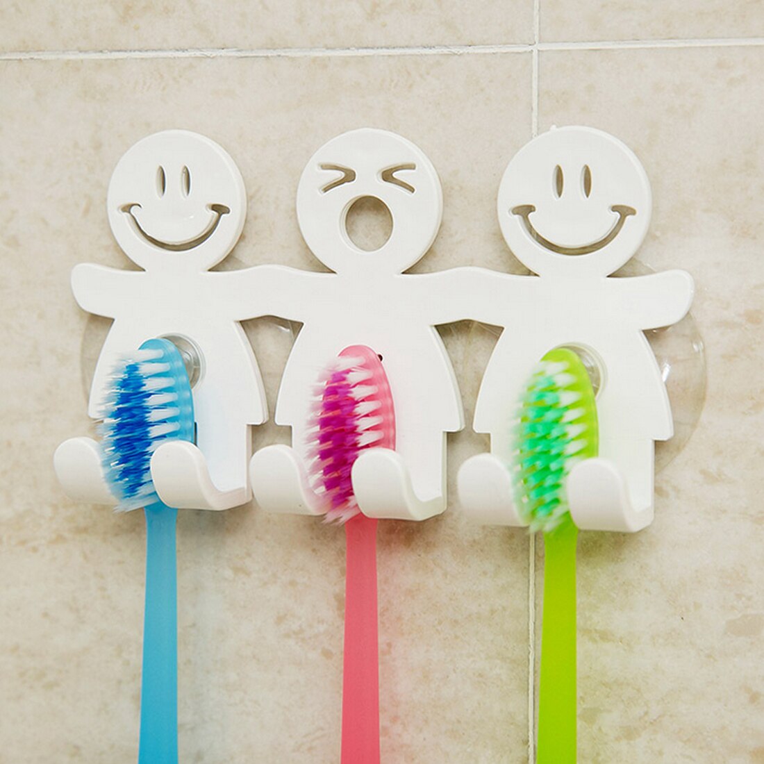 Badeværelse tilbehør tandbørsteholder vægbeslag tandbørsteholder stativ kroge sugekop husholdningsværktøj –