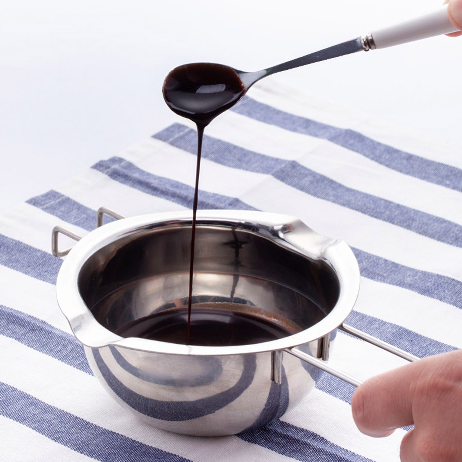 Long Handle Wax Melting Stainless Steel Pot DIY Scented Candle Soap Chocolate Butter Handmade Soap Tool Non-stick Easy Cleaning